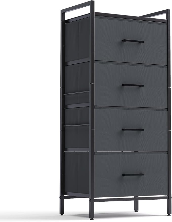 4 Drawer Dresser for Bedroom, Tall Dressers Storage Drawers