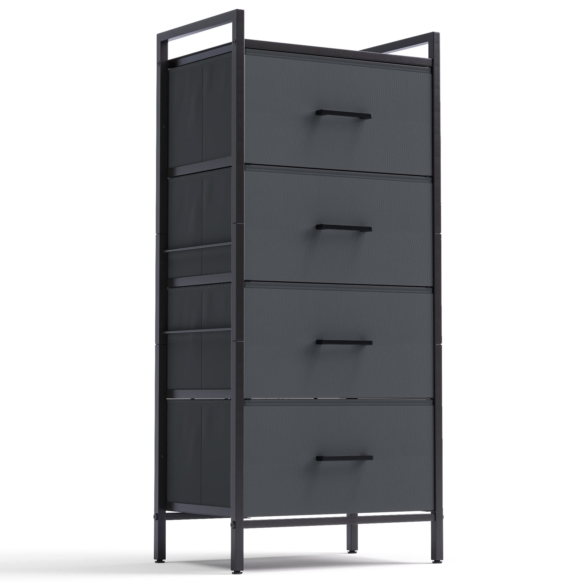 4 Drawer Dresser for Bedroom, Tall Dressers Storage Drawers