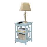 Town Square End Table with Shelves, 15.75" L x 15.75" W x 23.5" H, Sea Foam