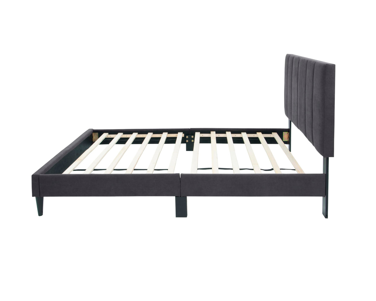 Modern Twin Size Bed Frame Linen Upholstered Platform Bed Frame