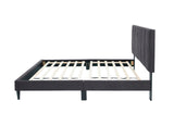Modern Twin Size Bed Frame Linen Upholstered Platform Bed Frame