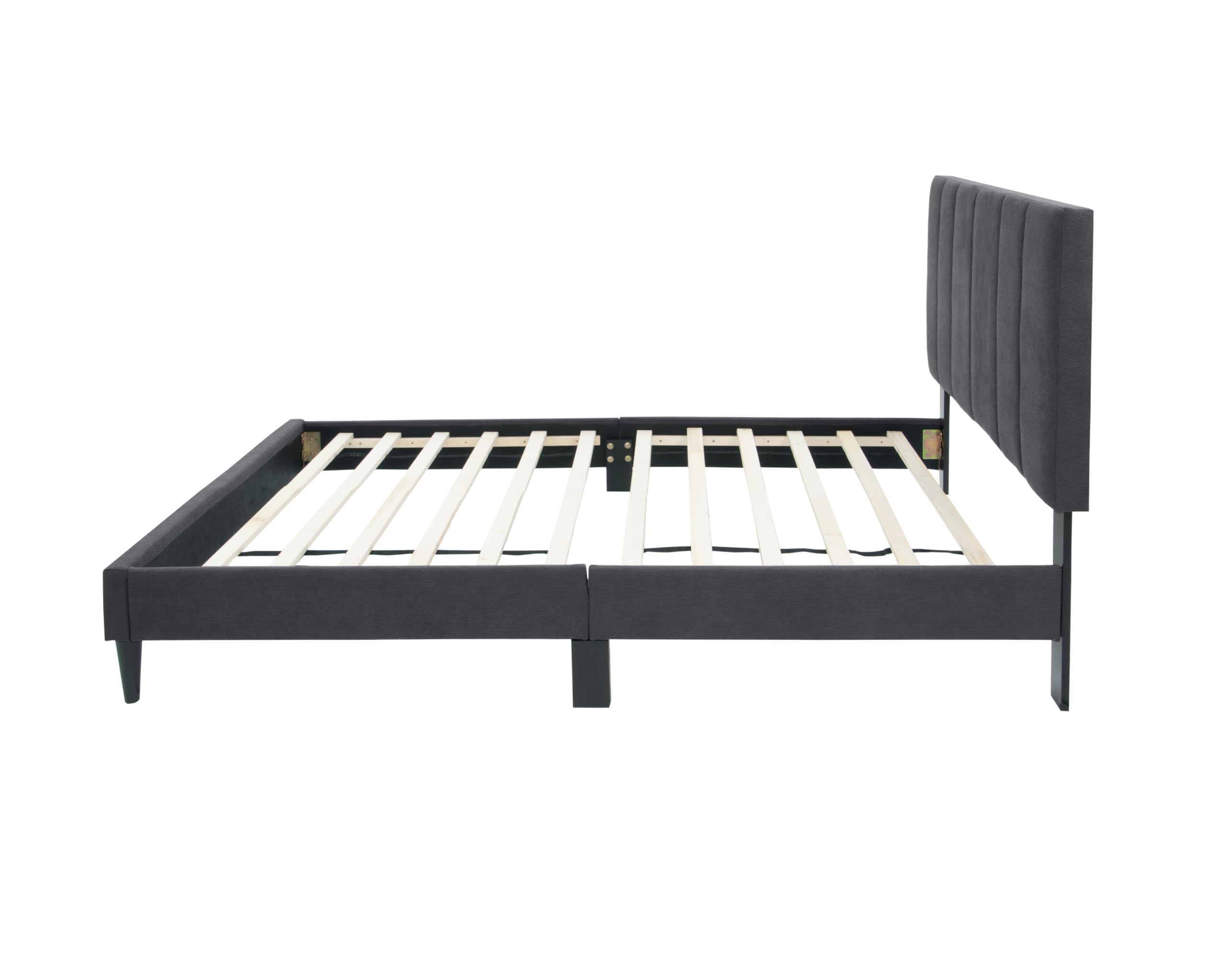 Modern Twin Size Bed Frame Linen Upholstered Platform Bed Frame