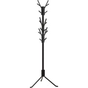 Standing Coat and Hat Hanger Organizer Tree Shaped Rack, 18 Hooks, Black