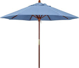 9' Rd. Wooden Market Umbrella, Push Open Pin Stop ,