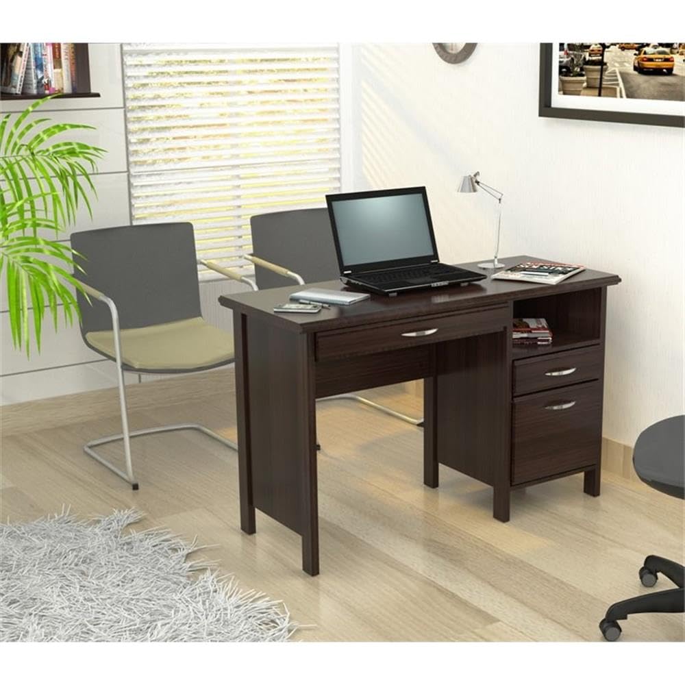 America, 29.72" H x 47" W x 21.5" D, Espresso/Wenge Softform Desk