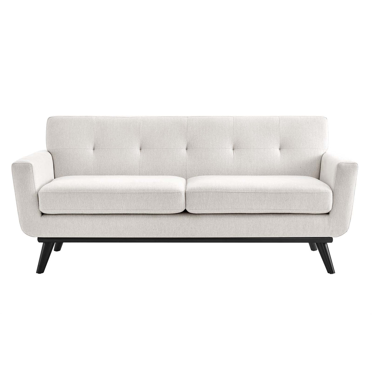 Engage Herringbone Fabric Loveseat, Ivory