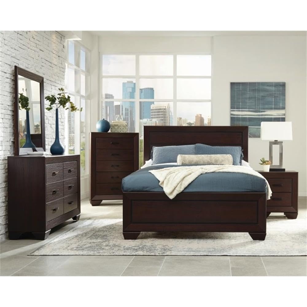 Kauffman California King Bed 4-Piece Set, Dark Cocoa