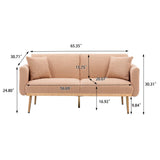 65.35" Accent Sofa, Convertible Futon Sofa Bed with Metal Feet