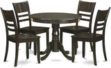 ANLY5-CAP-LC 5 Piece Kitchen Set Includes a Round Room Table with Pedestal and