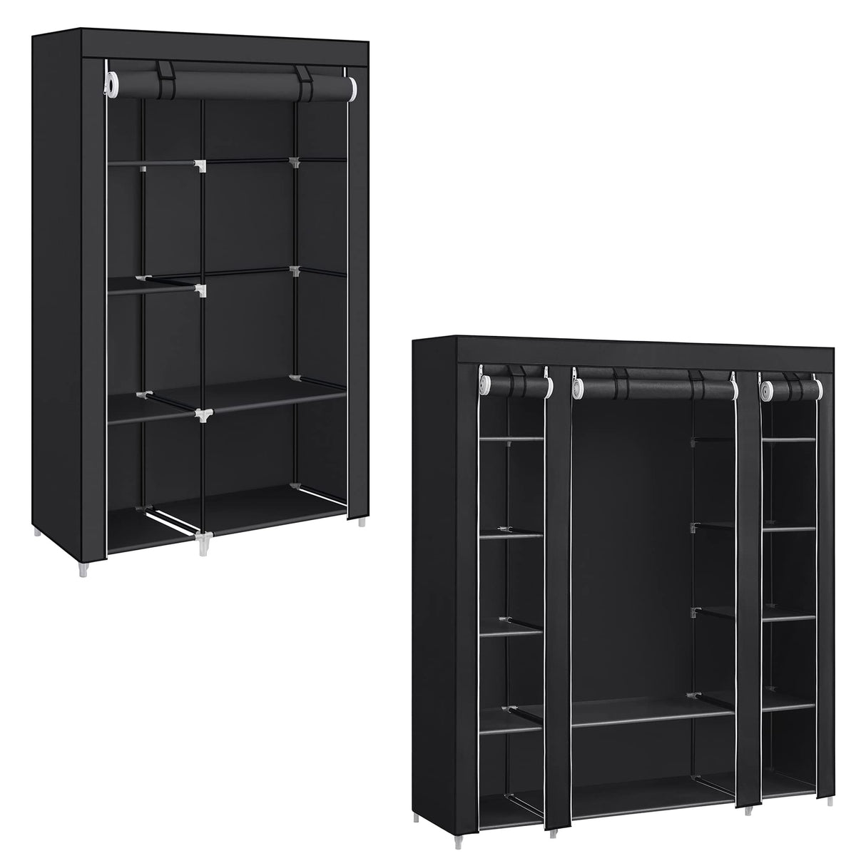 Closet Wardrobe and Portable Closet Bundle, Bedroom Clothes Storage Set,