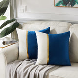 4 Packs Blue Decorative Throw Pillow Covers 18x18 Inch for Living Room Couch Bed