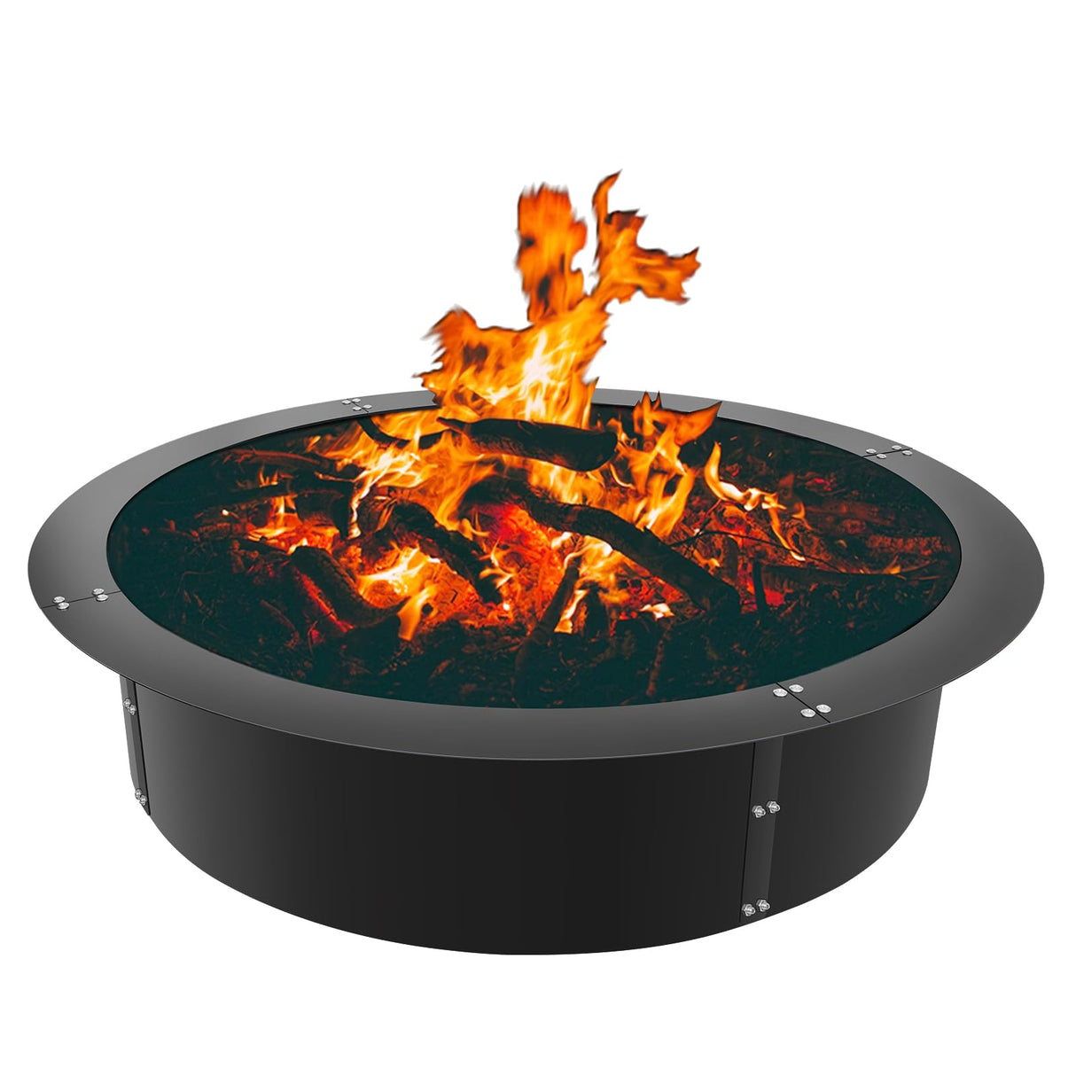 Fire Pit Ring 42 - Inch Outer/36 - Inch Inner Diameter Fire Pit Insert 2.0mm Thick Heavy Duty Solid Steel Fire Pit Liner DIY Campfire Ring Above or In - Ground for Outdoor - Bircata