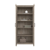 Key West Tall Storage Cabinet with Doors in Washed Gray