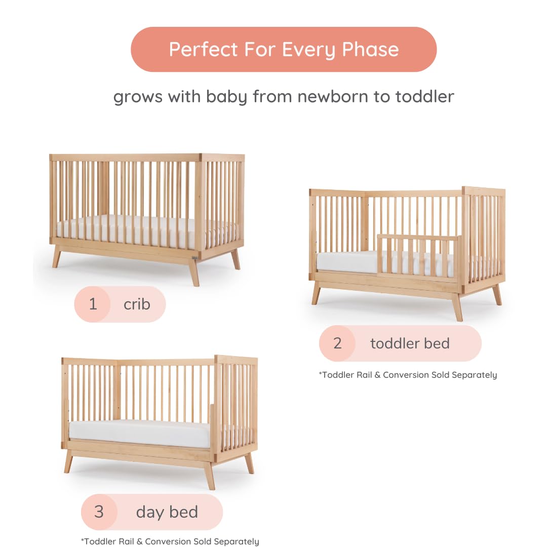 3-in-1 Convertible Crib to Toddler Bed – Wooden Crib Made in Italy