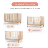 3-in-1 Convertible Crib to Toddler Bed – Wooden Crib Made in Italy