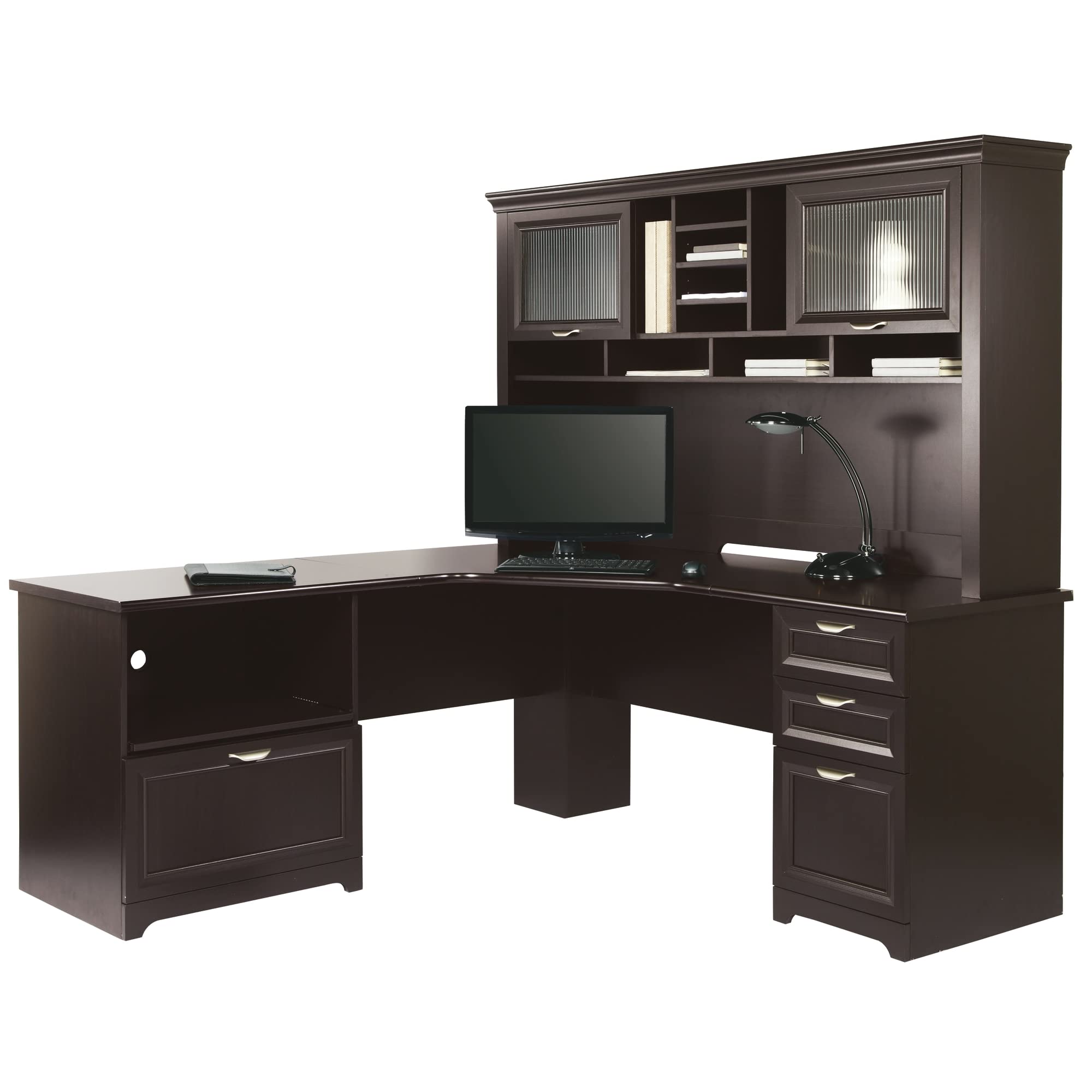 Magellan Performance 71" W L-Shape Corner Desk, Espresso