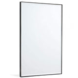 Rectangular Bathroom Wall Mirror, Brushed Black Metal Framed Rectangle Vanity Mirror