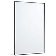 Bathroom Wall Mirror, Brushed Black Metal Framed Rectangle Vanity Mirror
