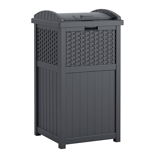 33 Gallon Commercial Outdoor Trashcan Hideaway with Lid for 30 to 33 Gallon Trash Bags