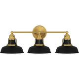 Huxley 3-Light Aged Brass Bath Light