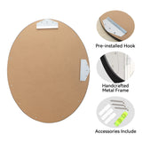 Oval Wall Mirror 23x29 Inch Matte Black Metal Frame