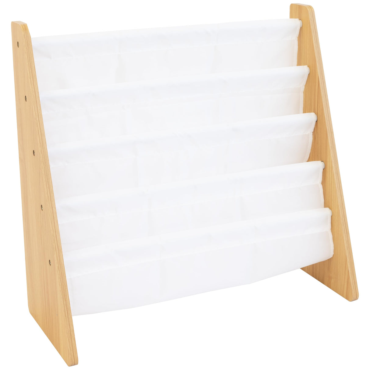 Natural/White Kids Book Rack Storage Bookshelf with Deep Sleeves, Universal