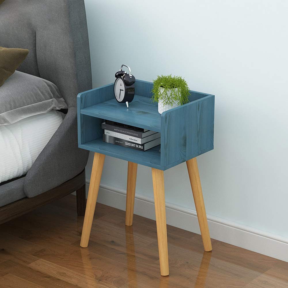 Nightstand Modern Multifunctional Storage Cabinet Solid Wood Legs Bedroom Nightstand