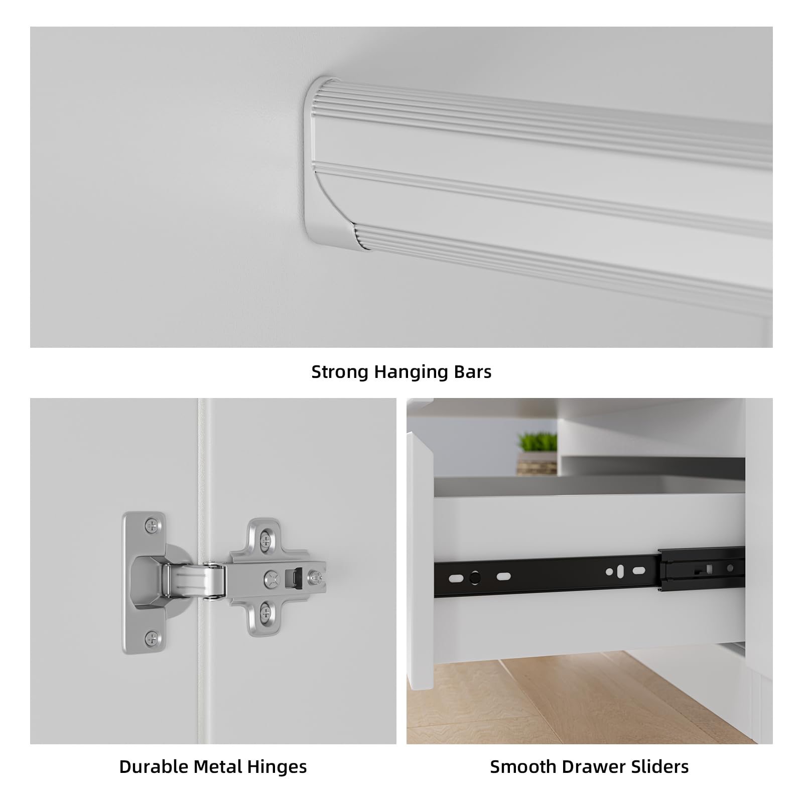 Wardrobe HAMAR - Honey Brown - Solid Pinewood Closet with Drawers - Ample Storage