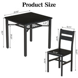 3-Piece Dining Table Set for Small Spaces with Storage