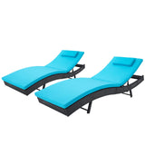 Patio Chaise Lounge Chairs Set, Outdoor Reclining Chaise with Adjustable Backrest