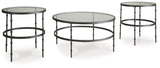 Kellyco Table, Set of 3, 36" W x 36" D x 19" H, Gray