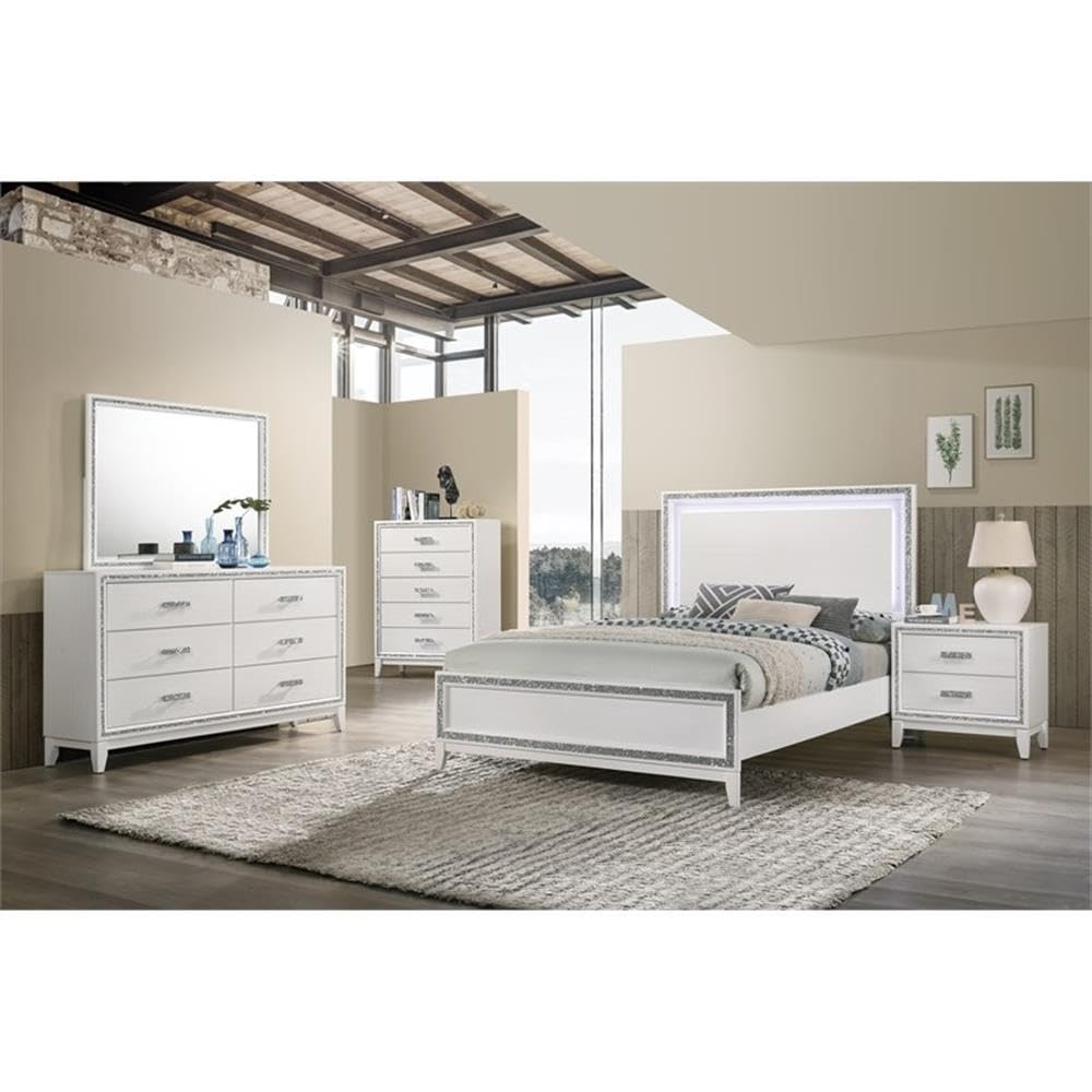 Haiden Rectangular Wood 6-Drawer Bedroom Dresser in White