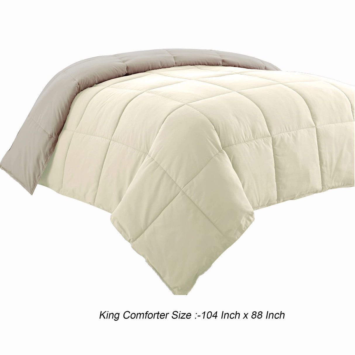 Beth Reversible Microfiber King Comforter, Squared Stitching