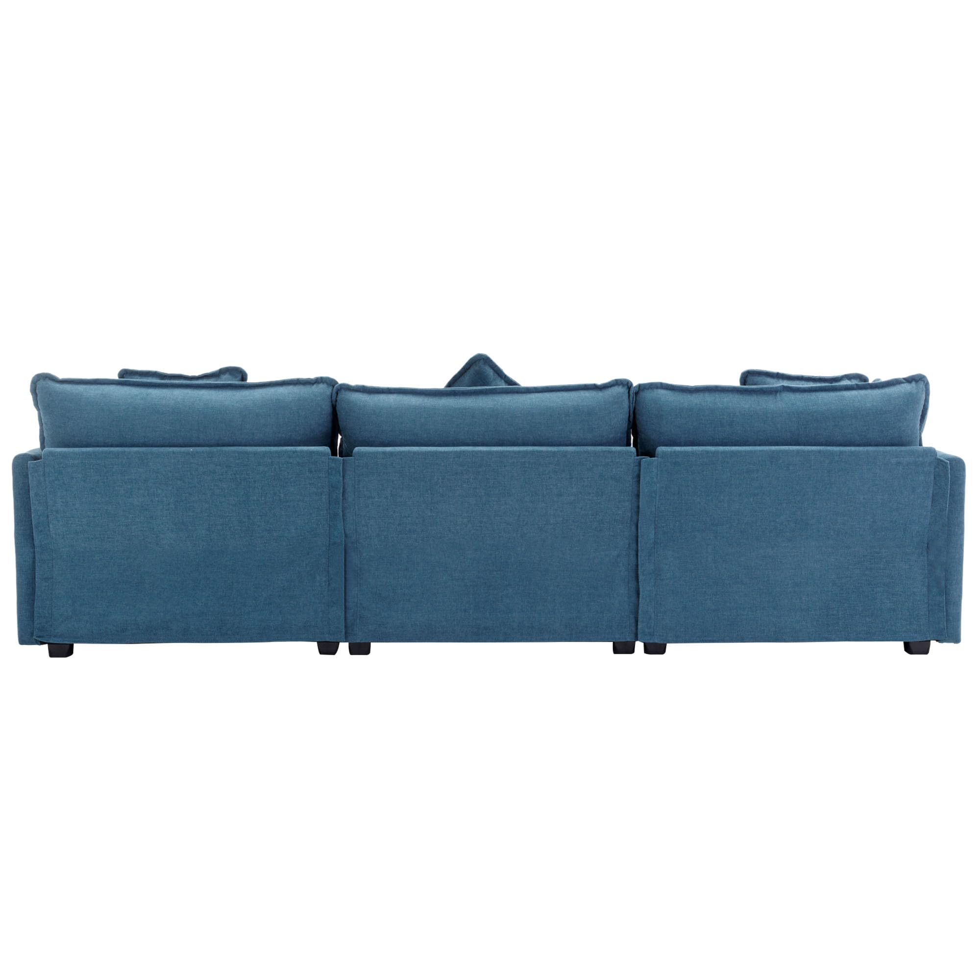 Convertible Modular Sectional Sofa with Movable Ottoman Set