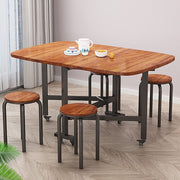 Multifunction Table Drop Leaf Dining Table - 47" Solid Wooden Foldable Kitchen Table