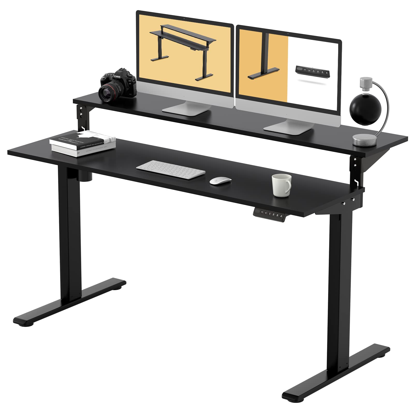 55 inch Computer Desk Home Office Desk Workstation with Storage Bag