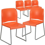 HERCULES Series 880 lb. Capacity Yellow Full Back Contoured Stack Chair
