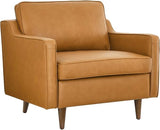 Impart Upholstered Genuine Leather Sofa in Tan