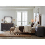 Contemporary Wood Framed Landscape Mirror in Black Finish