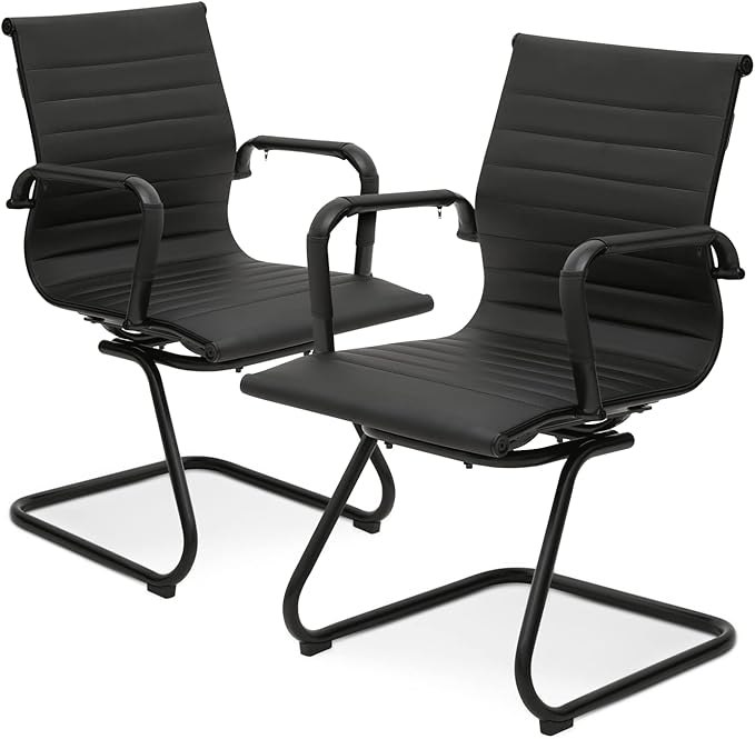 PU Leather Office Guest Chair for Waiting Room, Mid Back Chairs