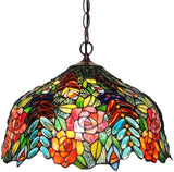 Pendant Light, Stained Glass Chandelier Lamp Tiffany Stylish 3 Lights Bronze Ceiling
