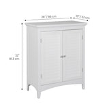 Fashions Glancy Two Shutter Doors Wooden Storage Stand Floor Cabinet White