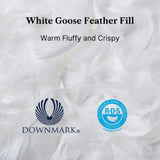 Royal Elite Goose Feather Down Comforter King Size-Made in Canada White Goose Feather Duvet Insert-Fluffy Hotel Comforter with Oeko Tex Cotton Shell