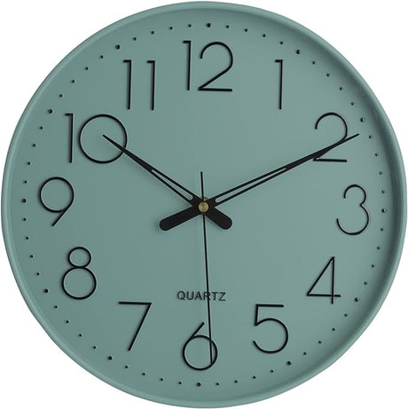 Wall Clock 12" Silent Non Ticking Arabic Numeral Clock Round Decorative Wall Clock for Office,