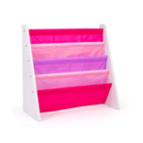 White/Pink/Purple Kids Book Rack Storage Bookshelf, 4 Tiers