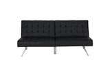 Emily 71 Inch Futon Sofa Bed, Armless Upholstered Couch Sleeper with Tufted Back and Seat