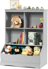 Storage Cabinet, Cubby Toy Organizer, 3 Shelf 4 Cube Units, Storage Bins Cubbies for Kids