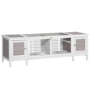 Rabbit Hutch, Bunny Cage, Guinea Pig House with Pull-Out Tray, and Divided Board