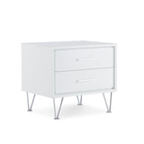 Deoss Wooden Rectangular 2-Drawer Nightstand with V Shaped Legs