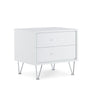 Deoss Wooden Rectangular 2-Drawer Nightstand with V Shaped Legs